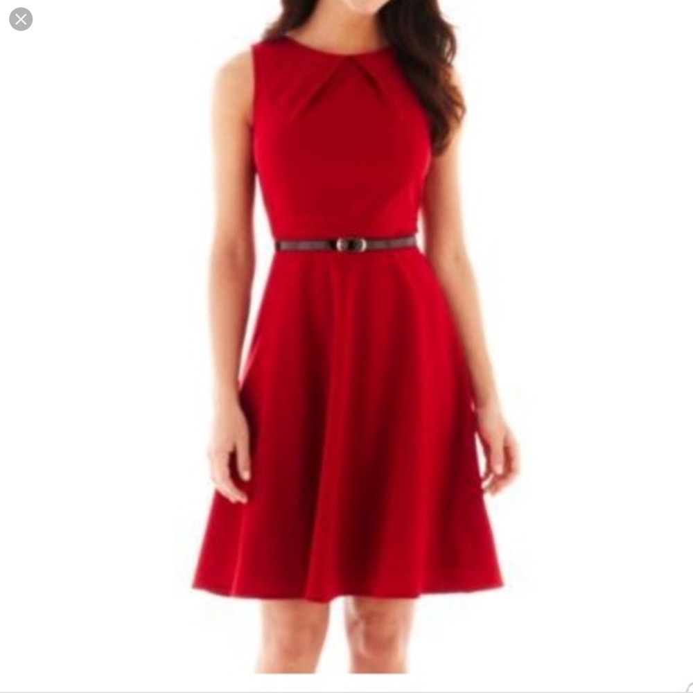 Red Sleeveless A-line Dress